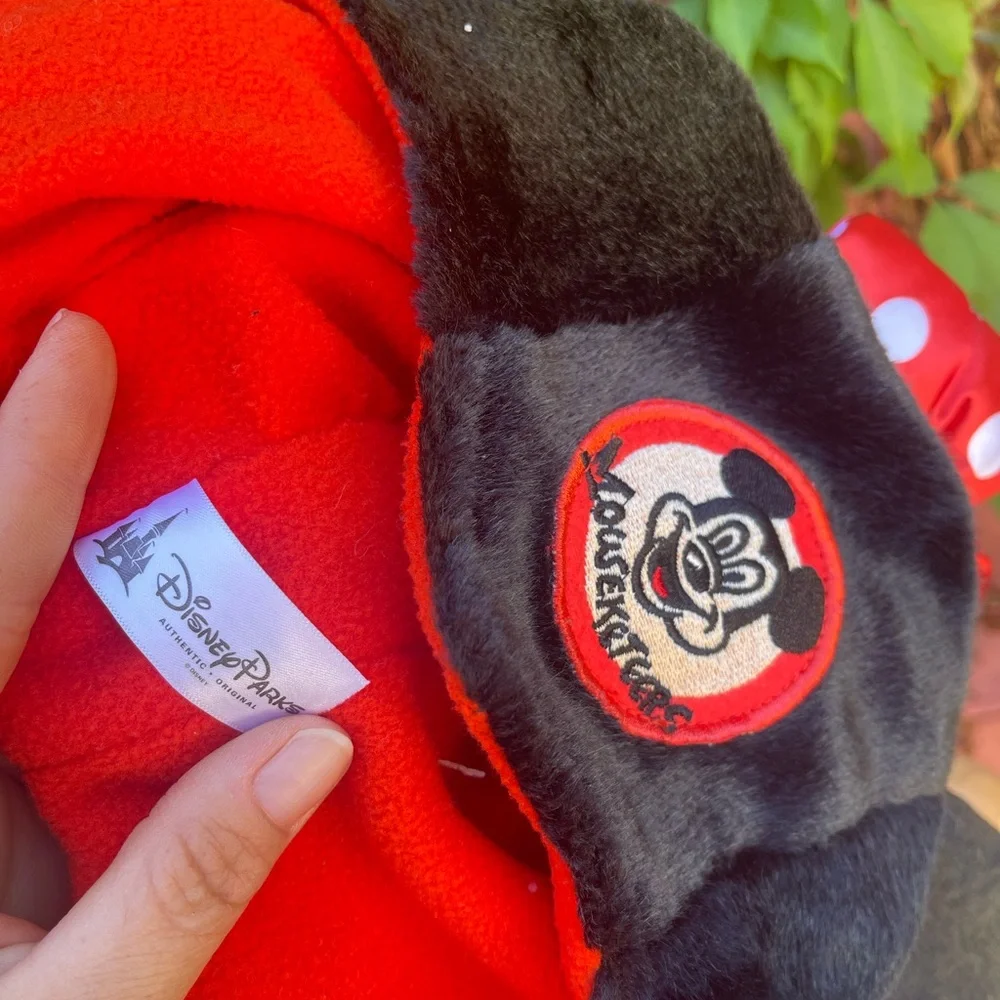Vintage Mousketeers Hat Attached Scarf and Gloves Disney Parks